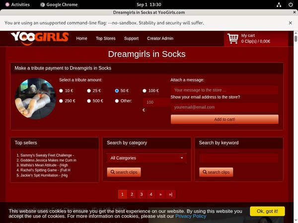 Dreamgirls In Socks Member Sign Up