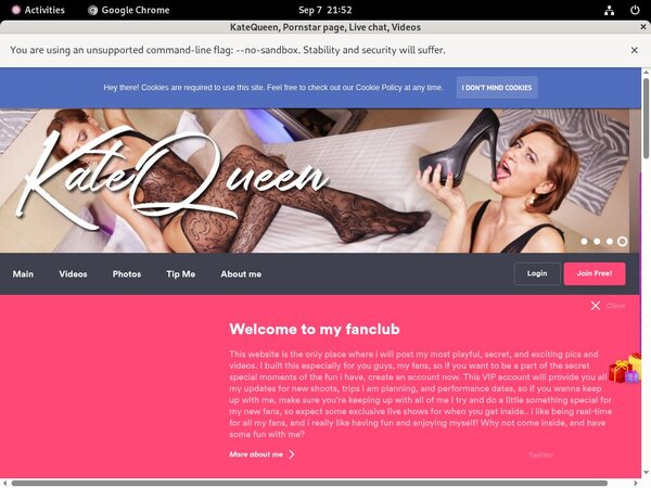 Katequeen.com Sign Up Page