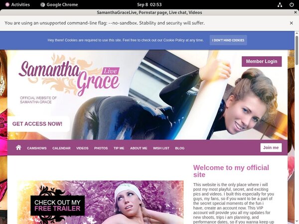 Samanthagracelive.modelcentro.com Sign